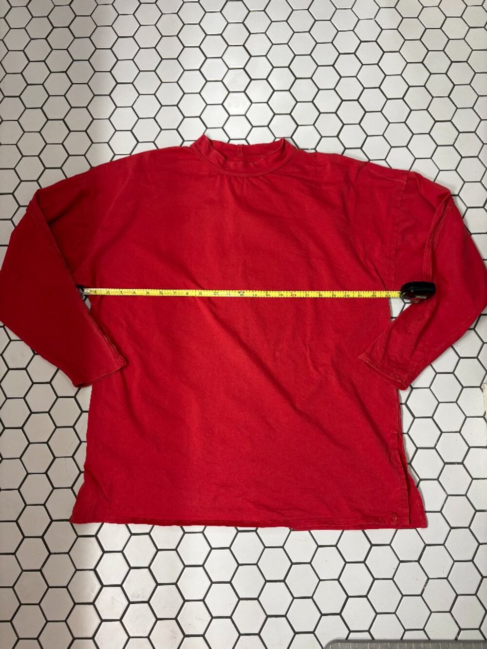 We The Free Free People Red Oversized Distressed Long Sleeve Top Small